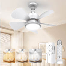 Dimmable Socket Fan Light: LED Ceiling Fan with Remote