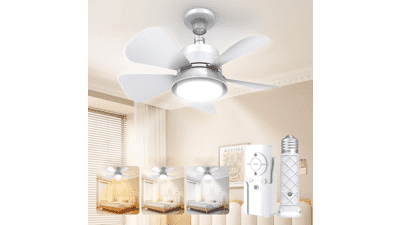 Dimmable Socket Fan Light: LED Ceiling Fan with Remote