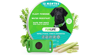 FurLife Green: Waterproof Flea & Tick Collar Tag for Dogs