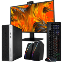 HP i5 Desktop PC: 16GB RAM, 500GB SSD, Windows 11, 24" LCD