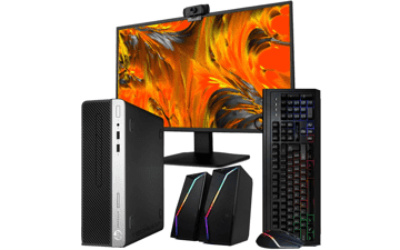 HP i5 Desktop PC: 16GB RAM, 500GB SSD, Windows 11, 24" LCD