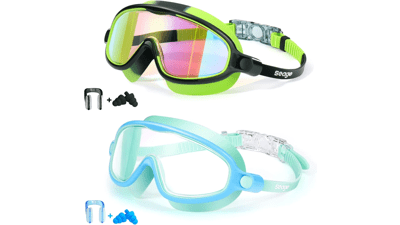 Kids Swim Goggles 2-Pack - Anti-Fog & UV Protection