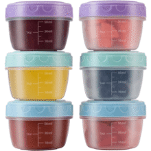 Leakproof Salad Dressing Containers - 6 Pack Reusable Condiment Cups