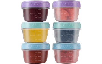 Leakproof Salad Dressing Containers - 6 Pack Reusable Condiment Cups
