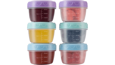 Leakproof Salad Dressing Containers - 6 Pack Reusable Condiment Cups