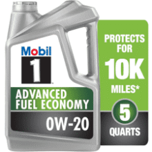 Mobil 1 0W-20 Advanced Fuel Economy Full Synthetic Motor Oil, 5 Quart