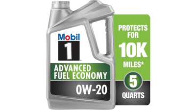 Mobil 1 0W-20 Advanced Fuel Economy Full Synthetic Motor Oil, 5 Quart