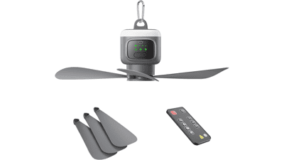 Portable Gazebo Ceiling Fan with Light & Remote