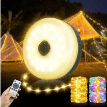 Rechargeable Camping String Lights: 33ft 100 LED, 14 Modes