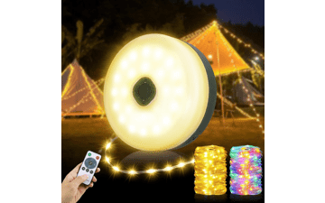 Rechargeable Camping String Lights: 33ft 100 LED, 14 Modes