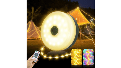 Rechargeable Camping String Lights: 33ft 100 LED, 14 Modes