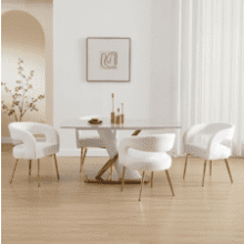 Velvet Dining Chairs Set of 4 with Gold Legs