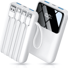 15000mAh Portable Charger with Built-in Cables