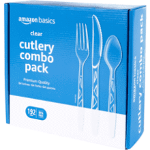 192-Piece Clear Cutlery Set - Amazon Basics