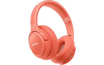 BERIBES Bluetooth Headphones: 65H Playtime, HiFi Sound - Orange Red