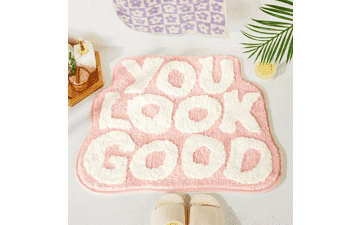 Cute Pink Bath Mat - You Look Good Rug