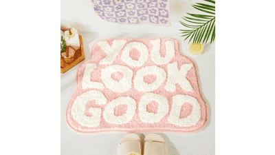 Cute Pink Bath Mat - You Look Good Rug