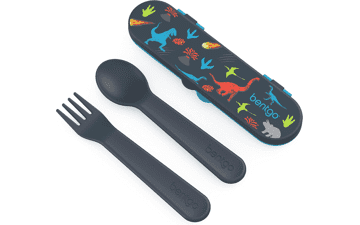 Dinosaur Bentgo Kids Utensil Set - Reusable Fork & Spoon with Case