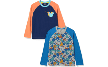 Disney, Marvel, Star Wars Boys' Henley Shirts - 2 Pack
