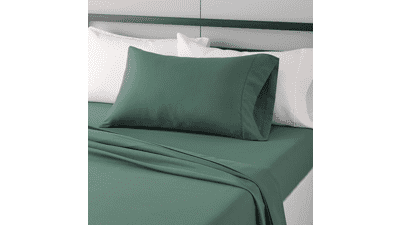 Emerald Green Twin XL Bed Sheet Set - Wrinkle-Free Microfiber