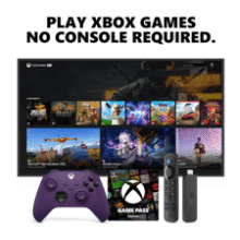 Fire TV Stick 4K Bundle: Purple Controller + Game Pass