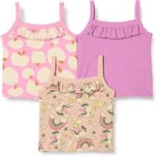 Girls' Cotton Crop Camisole 3-Pack