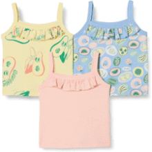 Girls' Cotton Crop Camisoles - 3 Pack