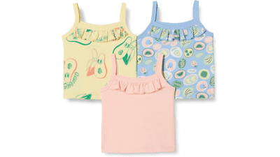 Girls' Cotton Crop Camisoles - 3 Pack