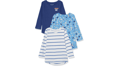 Girls' Long-Sleeve Tunic T-Shirts - 3 Pack