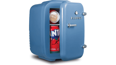 Mini Fridge for Bedroom - Portable Cooler & Warmer (6-Can)