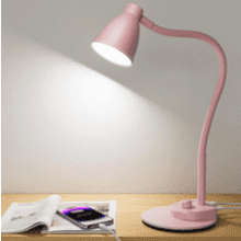 Pink Desk Lamp with USB Charging Port