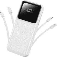 10000mAh Portable Charger with Built-in USB-C Cable