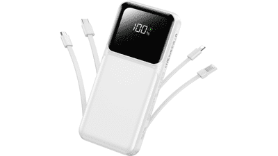 10000mAh Portable Charger with Built-in USB-C Cable