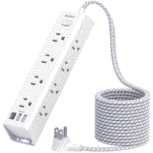 12 Outlet Surge Protector with 3 USB Ports - 10FT Cord