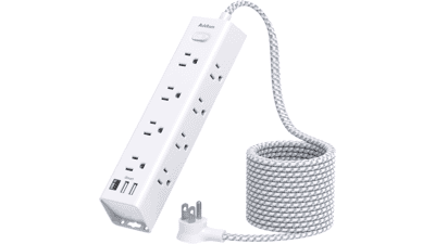 12 Outlet Surge Protector with 3 USB Ports - 10FT Cord