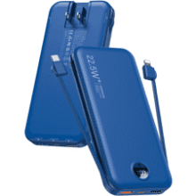 12000mAh Portable Charger with Built-in Cables - Fast Charging Power Bank