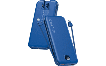 12000mAh Portable Charger with Built-in Cables - Fast Charging Power Bank