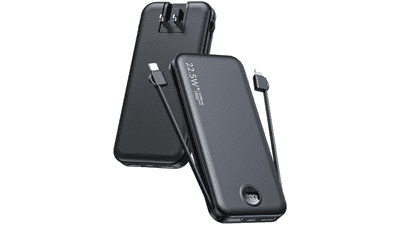12000mAh Portable Charger with Built-in Cables