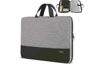 15.6 inch Laptop Case - Water Resistant Computer Bag for Lenovo, HP, Dell, Asus - Grey