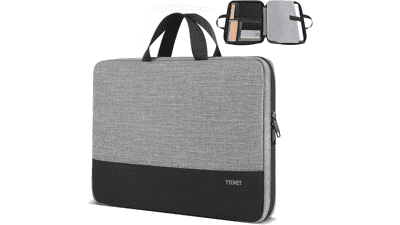 15.6 inch Laptop Case - Water Resistant Computer Bag for Lenovo, HP, Dell, Asus - Grey