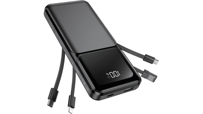 20000mAh Portable Charger with Built-in Cable