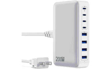 200W USB C Charger: 8-Port GaN Fast Charging Hub