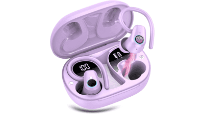 2023 Wireless Earbuds: Bluetooth 5.3, 50H, Deep Bass, IP7 Waterproof - Purple