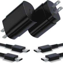 25W USB-C Fast Charger Block with 6ft Cable for Samsung Galaxy