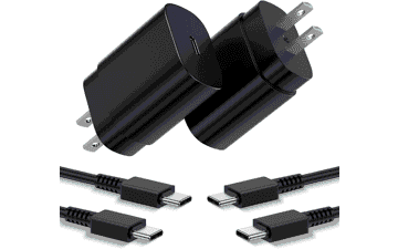 25W USB-C Fast Charger Block with 6ft Cable for Samsung Galaxy