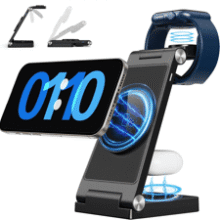 3-in-1 Magnetic Wireless Charging Station for Apple iPhones, AirPods & Apple Watch