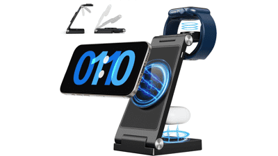 3-in-1 Magnetic Wireless Charging Station for Apple iPhones, AirPods & Apple Watch