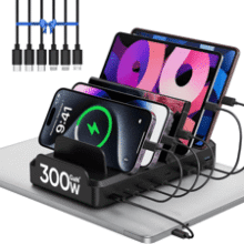 300W 8-Port USB-C Fast Charger Station for Multiple Devices