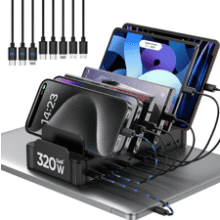 320W 10-Port USB Charging Station for Multiple Devices