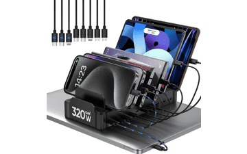 320W 10-Port USB Charging Station for Multiple Devices